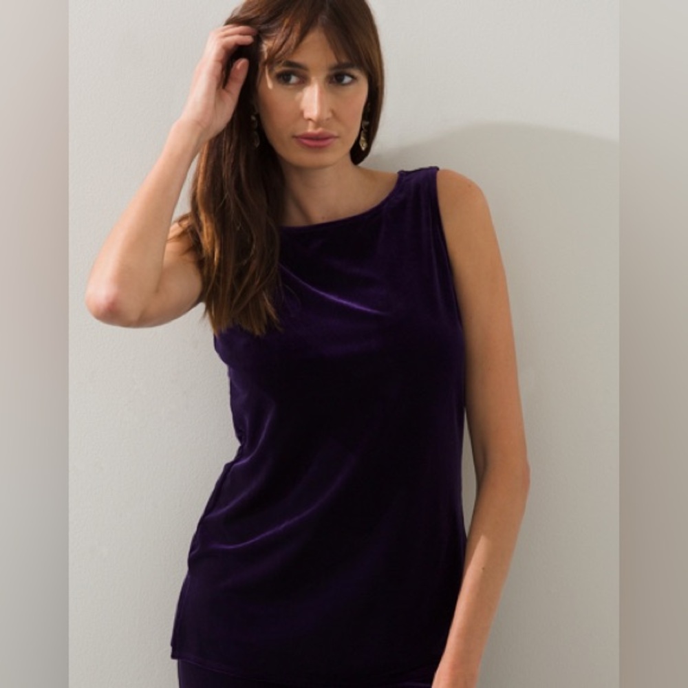 CHICOS Velour Tank in Deep Plum, Like New